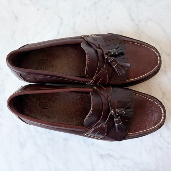 Neil M. Brown Leather Kiltie Tassel Loafers Men\'s Size 11 Handsewn Moc Toe main image 7
